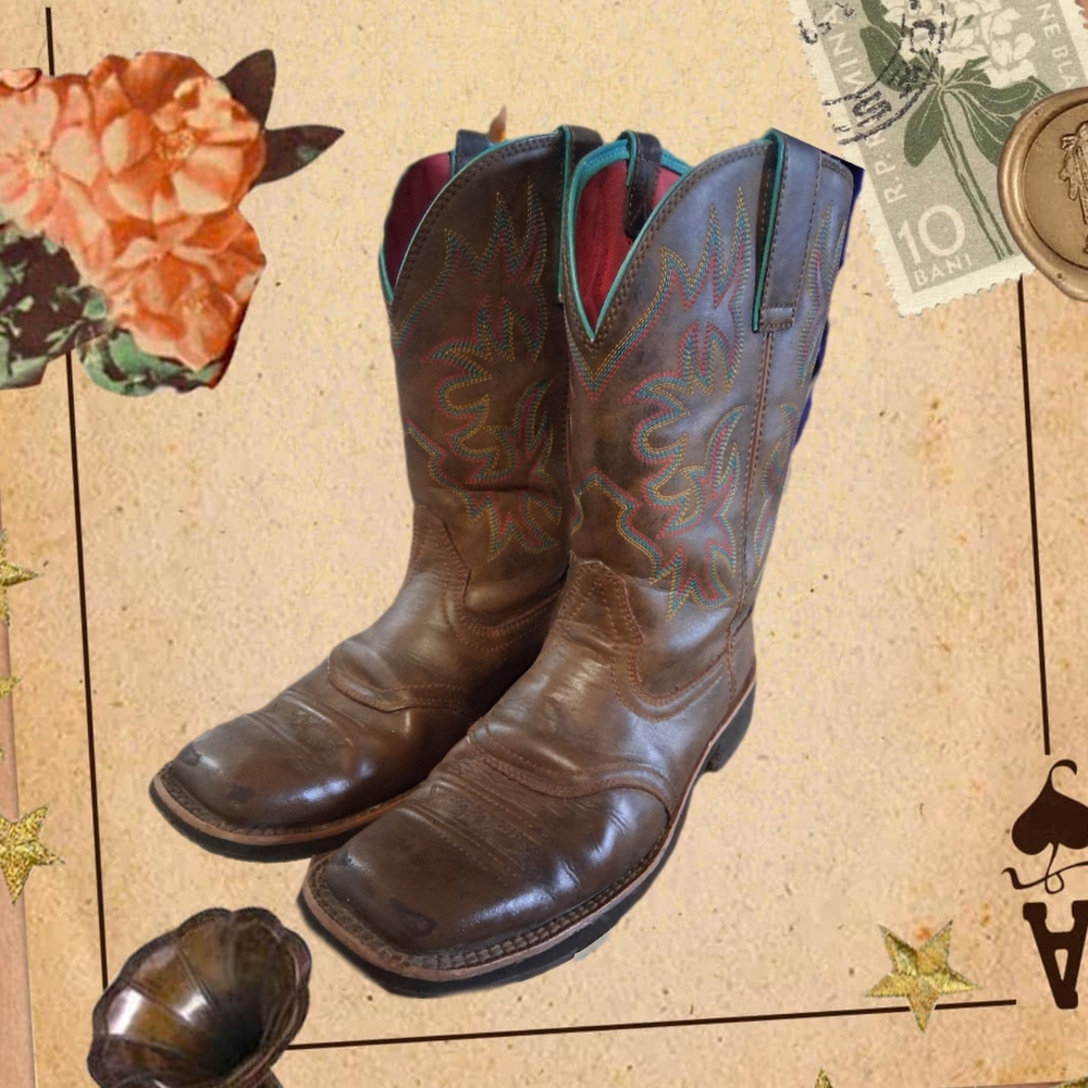 Ariat Western Brown Heeled Boots
